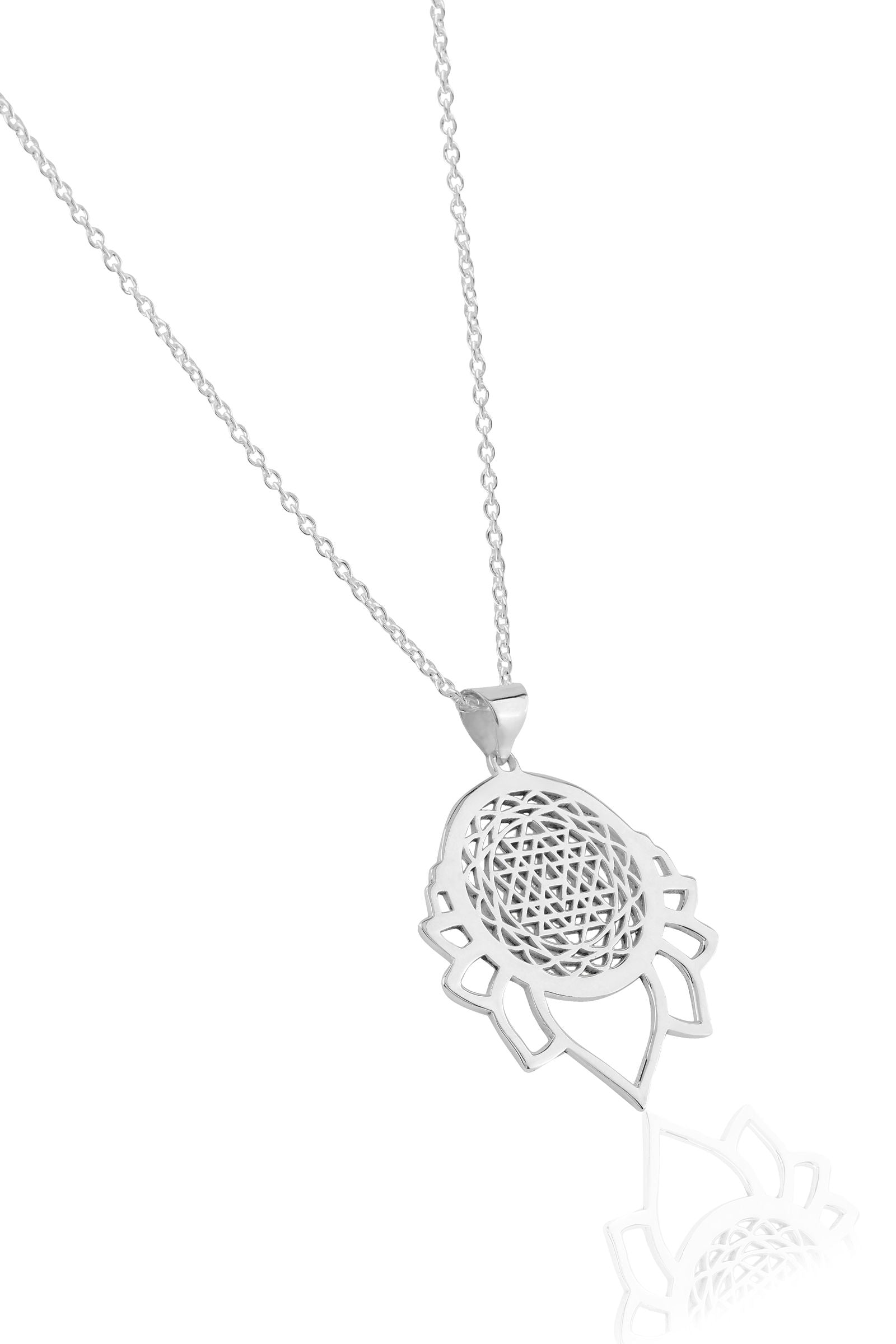 Mohnaa Minimalist Mandala Necklace in 925 Sterling Silver 302