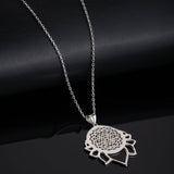 Mohnaa Minimalist Mandala Necklace in 925 Sterling Silver 302
