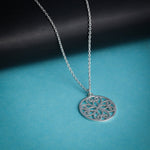 Mohnaa Minimalist Mandala Necklace in 925 Sterling Silver 304