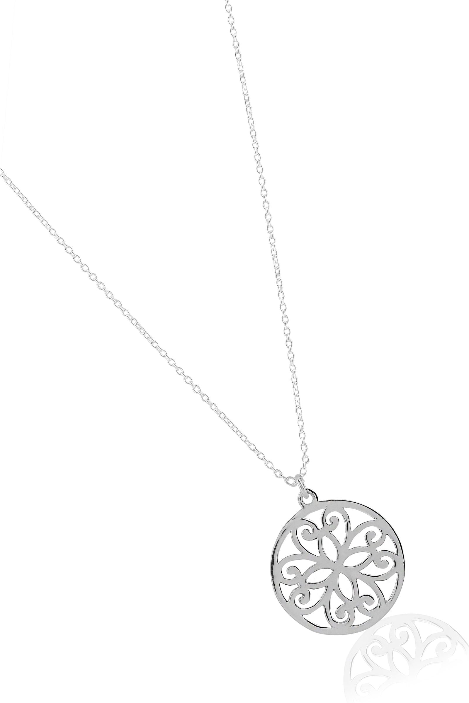 Mohnaa Minimalist Mandala Necklace in 925 Sterling Silver 304