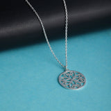 Mohnaa Minimalist Mandala Necklace in 925 Sterling Silver 304