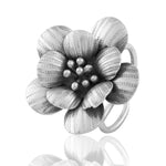 Mohnaa Silver Flower Ring