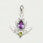 Mohnaa Silver Pendant with Amethyst Gemstone
