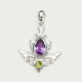 Mohnaa Silver Pendant with Amethyst Gemstone