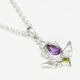 Mohnaa Silver Pendant with Amethyst Gemstone
