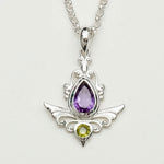 Mohnaa Silver Pendant with Amethyst Gemstone