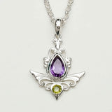 Mohnaa Silver Pendant with Amethyst Gemstone