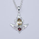Mohnaa Silver Pendant with Citrine Gemstone