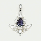 Mohnaa Silver Pendant with Lolite Gemstone