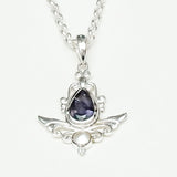 Mohnaa Silver Pendant with Lolite Gemstone