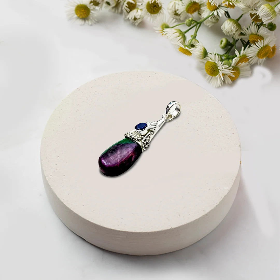 Multicolor Gemstone Pendants In 925 Silver