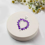 Multiheart Pendant With Amethyst Gemstone in 925 Sterling Silver