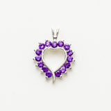 Multiheart Pendant With Amethyst Gemstone in 925 Sterling Silver