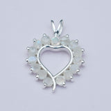 Multiheart Pendant With Rainbow Gemstone in 925 Sterling Silver