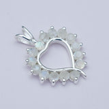 Multiheart Pendant With Rainbow Gemstone in 925 Sterling Silver