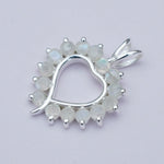 Multiheart Pendant With Rainbow Gemstone in 925 Sterling Silver