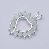 Multiheart Pendant With Rainbow Gemstone in 925 Sterling Silver