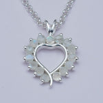 Multiheart Pendant With Rainbow Gemstone in 925 Sterling Silver