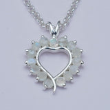Multiheart Pendant With Rainbow Gemstone in 925 Sterling Silver