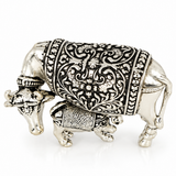 Mohnaa Kamdhenu 925 Sterling Silver Cow & Calf Figurine