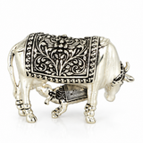 Mohnaa Kamdhenu 925 Sterling Silver Cow & Calf Figurine