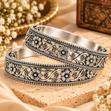 Kusum Valli Floral Bangles (Pair) – 925 Sterling Silver