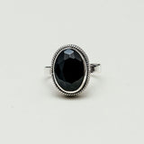 Ovel Black Stone Ring in 925 Sterling Silver