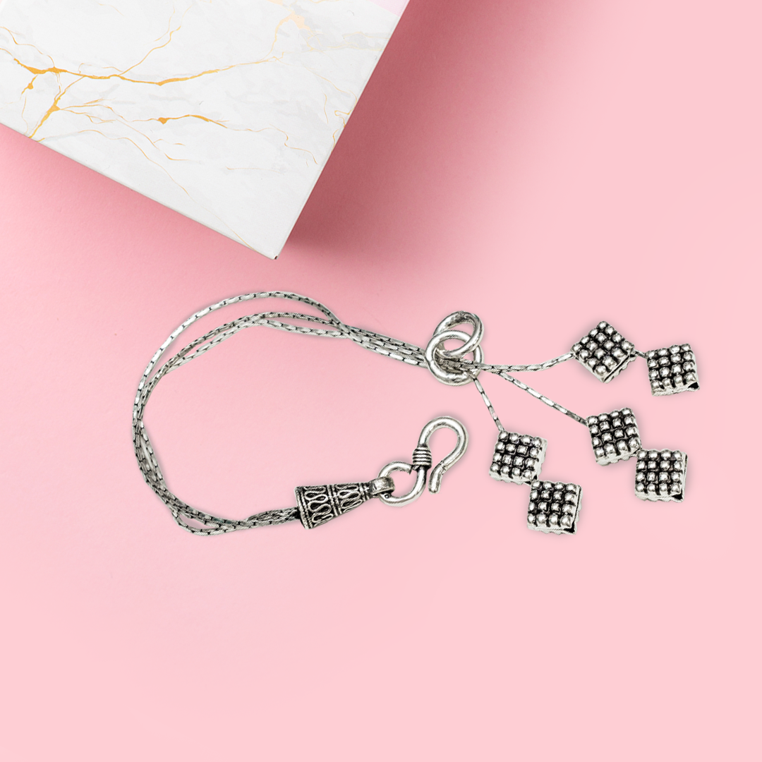 Oxydized Sterling Silver Simple Bracelet