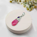 Pink Rhodochrosite Garnet Gemstone Pendants In 925 Silver