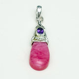 Pink Rhodochrosite Garnet Gemstone Pendants In 925 Silver