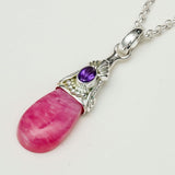 Pink Rhodochrosite Garnet Gemstone Pendants In 925 Silver