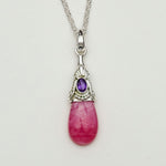 Pink Rhodochrosite Garnet Gemstone Pendants In 925 Silver