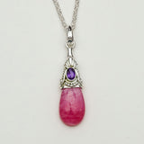 Pink Rhodochrosite Garnet Gemstone Pendants In 925 Silver