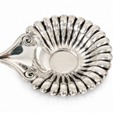 Top view of Mohnaa Shankhdeep sterling silver shell diya showing its sculpted shell-inspired shape and intricate radiating ridges.