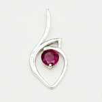 Red Gemstone Heart Pendent in Solid Sterling Silver