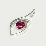 Red Gemstone Heart Pendent in Solid Sterling Silver