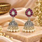 Mohnaa Ruchira Silver Jhumka Earrings