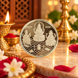 Mohnaa Jewels Lakshmi Saraswati Ganesha Silver Coin – Shubh Labh Design