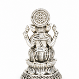 Mohnaa Jewels Silver Ganesh Idol on Lotus Pedestal