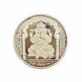 Mohnaa Jewels Silver Ganesha Coin with Intricate Embossed Design