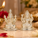 Mohnaa Jewels Pure Silver Lakshmi Ganesh Idol Set for Pooja & Gifting
