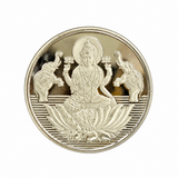 • Goddess Lakshmi seated on a lotus
• Two elephants symbolising prosperity
• Round silver coin
• Intricate embossed detailing
• Traditional devotional design
• Ideal for Lakshmi Pooja and festive rituals
• Perfect for Diwali and Dhanteras gifting