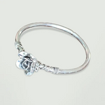 Silver Rose Oxydised Silver Bracelet - Openable