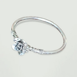 Silver Rose Oxydised Silver Bracelet - Openable