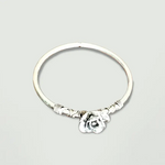 Silver Rose Oxydised Silver Bracelet - Openable