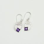 Simple Earrings With Amethyst Gemstone in High Quality 925 Sterling Silver