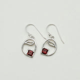 Simple Earrings With Garnet Gemstone in High Quality 925 Sterling Silver