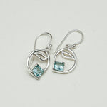 Simple Earrings With blue Topaz Gemstone in High Quality 925 Sterling Silver
