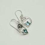 Simple Earrings With blue Topaz Gemstone in High Quality 925 Sterling Silver