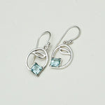 Simple Earrings With blue Topaz Gemstone in High Quality 925 Sterling Silver